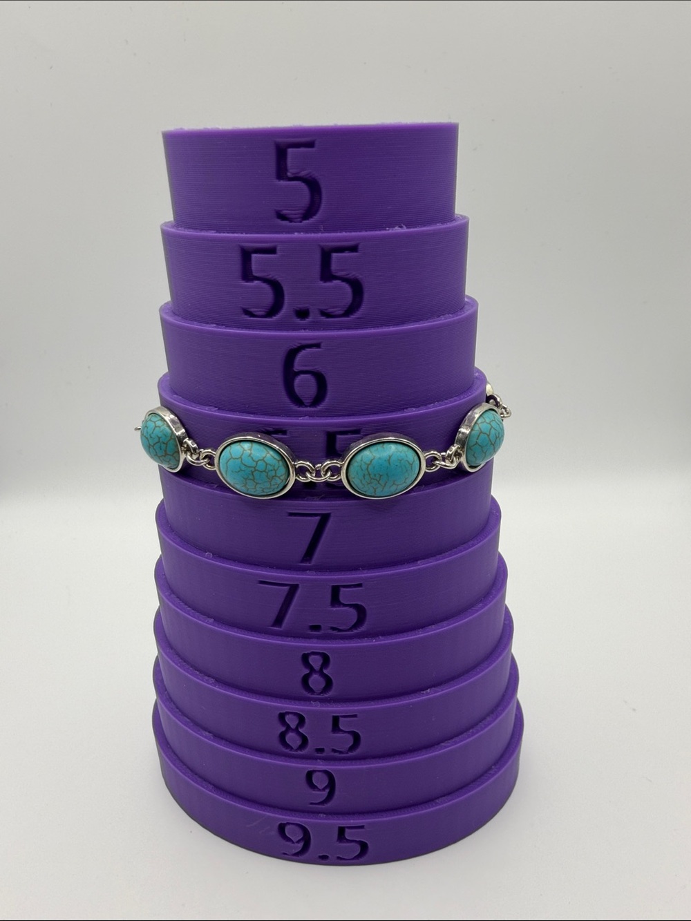Turquoise Style Oval Stone Silver Tone Link Bracelet Southwestern Boho